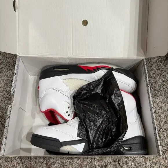 Air Jordan 5 Retro True White with Fire Red 2020 Size 10